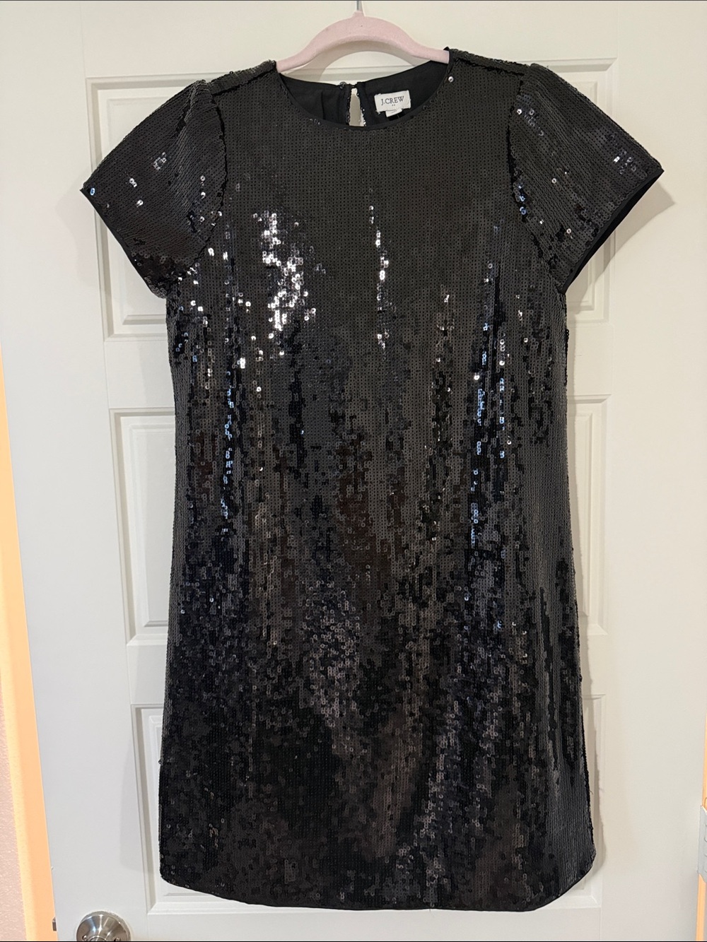 J. Crew Black Sequin Shift Dress